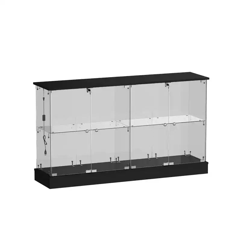 Vitrine en verre avec éclairage LED 3 modes et portes verrouillables