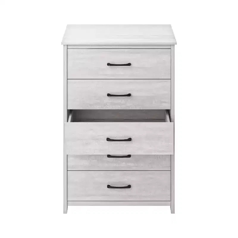 Wood 5-Drawer Dresser Narrow 31.3"W x 15.6"D x 47.7"H