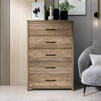Commode en bois à 5 tiroirs étroite 31,3"L x 15,6"P x 47,7"H