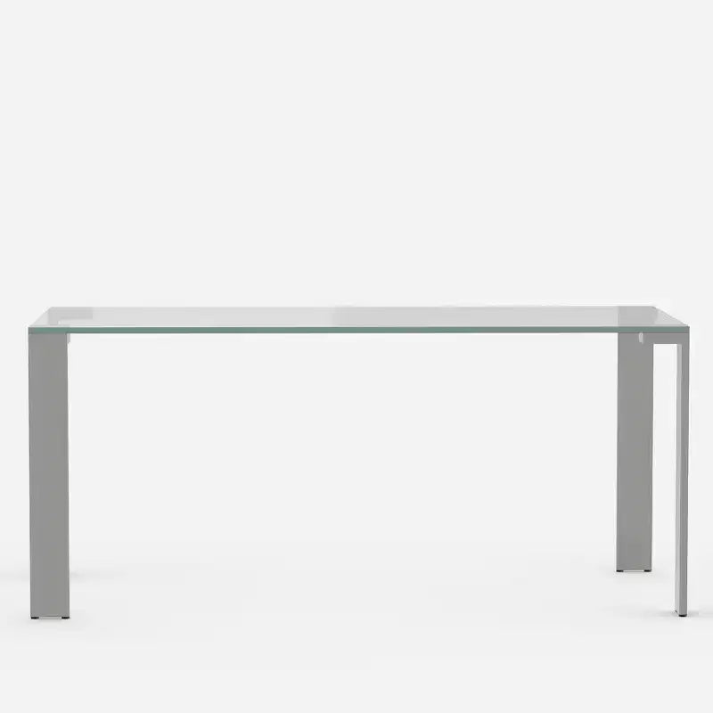 Table à manger en verre trempé 170 cm avec pieds en métal