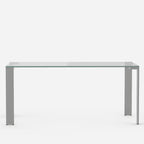 Table à manger en verre trempé 170 cm avec pieds en métal