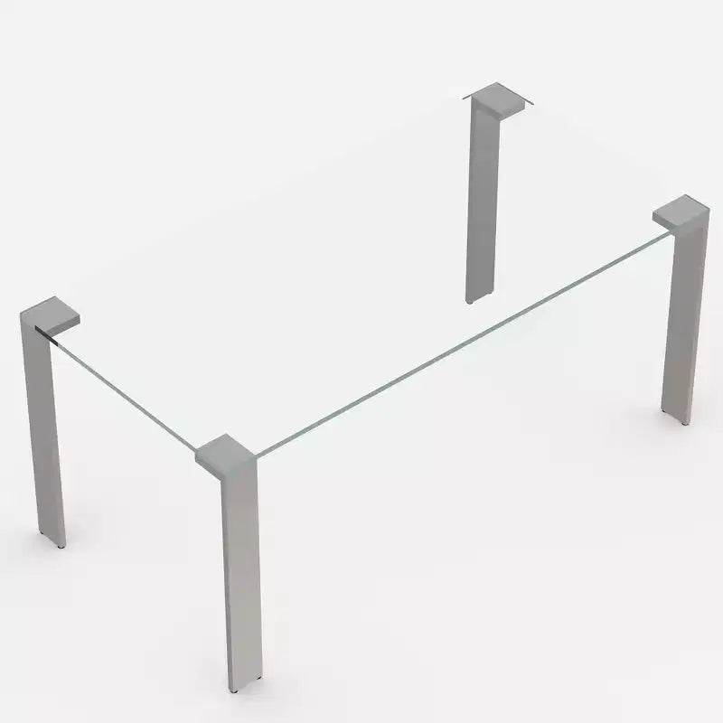 Table à manger en verre trempé 170 cm avec pieds en métal