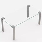 Table à manger en verre trempé 170 cm avec pieds en métal