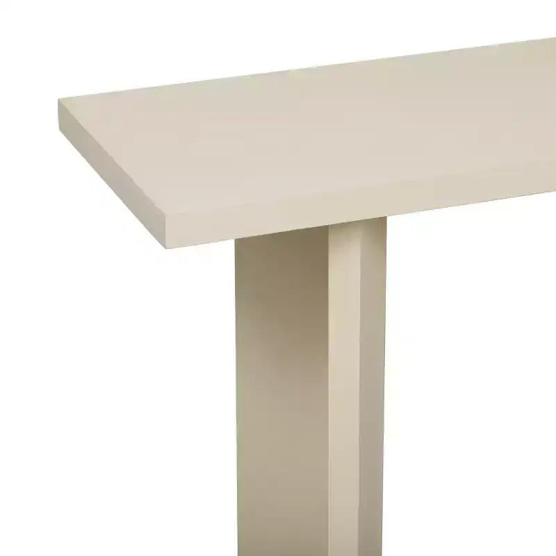 Console étroite en placage de pin avec pieds géométriques