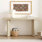Modern Entryway Console Table with Pine Veneer and Geometric Legs, Slim Hallway or Sofa Table for Entryway, Living Room - Panipeachy