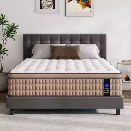 Matelas hybride King 14" en mousse à mémoire de forme sans fibre de verre et ressorts ensachés