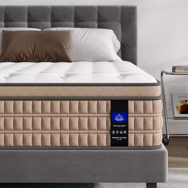 Fiberglass-Free Memory Foam and Pocket Innerspring Hybrid King Mattress 14"