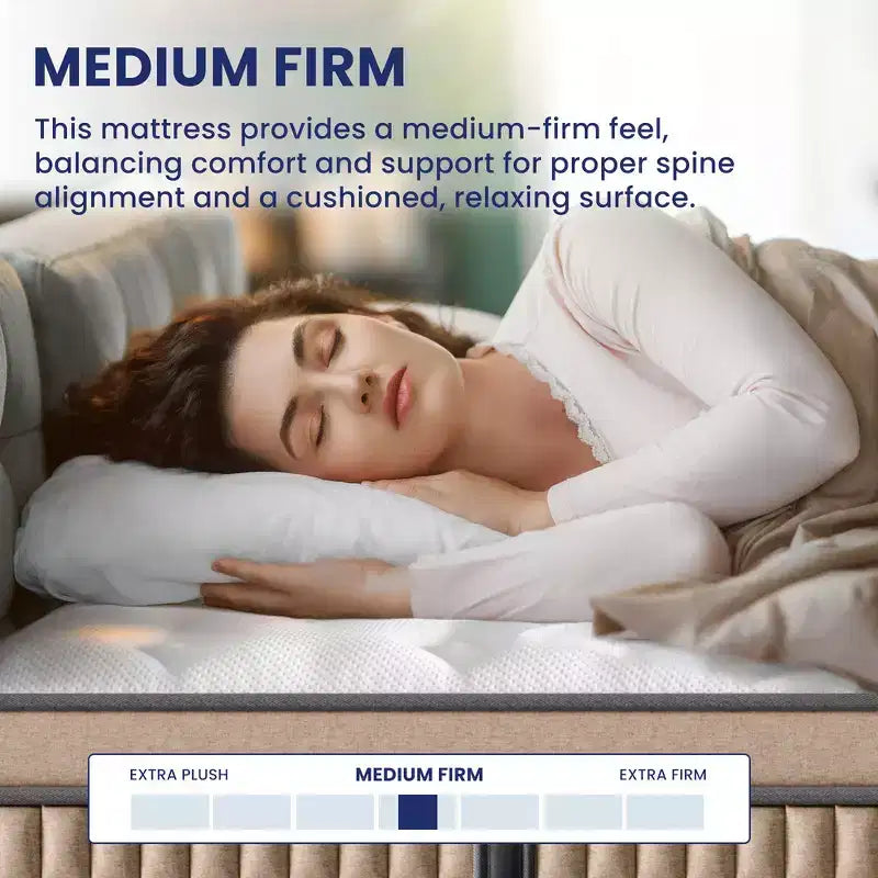 Fiberglass-Free Memory Foam and Pocket Innerspring Hybrid King Mattress 14"