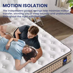 Matelas hybride King 14" en mousse à mémoire de forme sans fibre de verre et ressorts ensachés