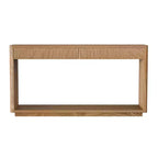 Console de ferme en placage de bois 60 po avec 2 tiroirs cannelés et étagère