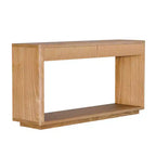 Console de ferme en placage de bois 60 po avec 2 tiroirs cannelés et étagère