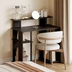 Bureau d'ordinateur en bois de 89 cm avec double étagère latérale et étagère pour imprimante