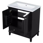 Meuble bas de salle de bain en MDF de 30 po avec portes et tiroir