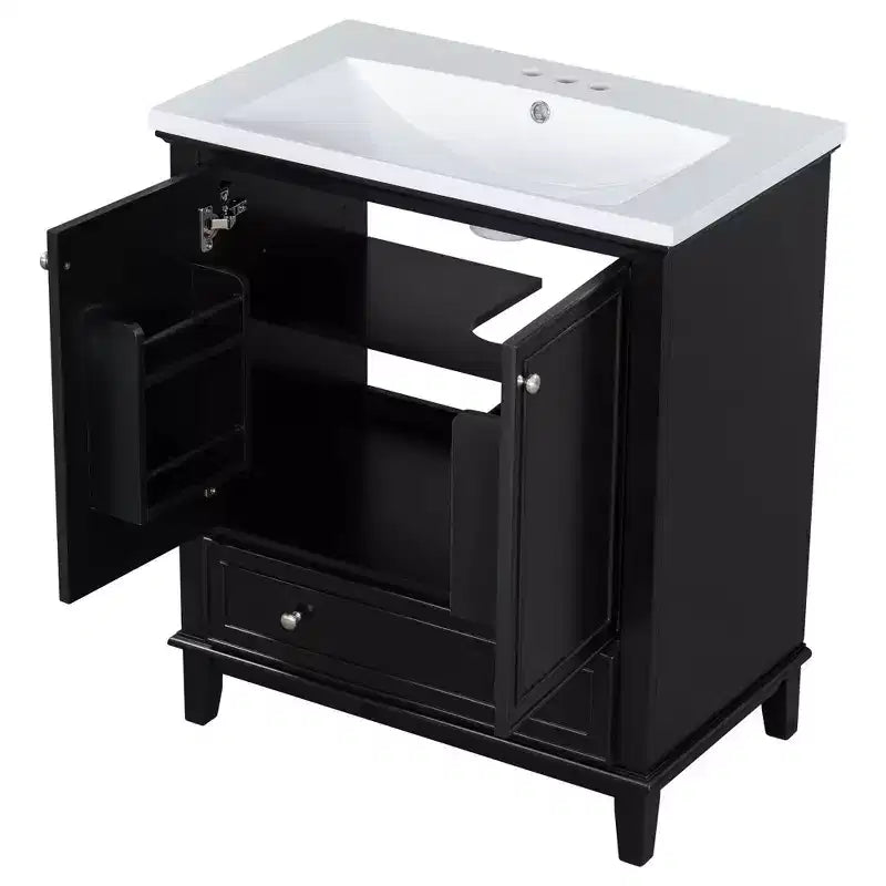 Meuble bas de salle de bain en MDF de 30 po avec portes et tiroir