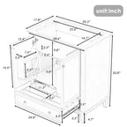 Meuble bas de salle de bain en MDF de 30 po avec portes et tiroir