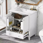 Meuble bas de salle de bain en MDF de 30 po avec portes et tiroir