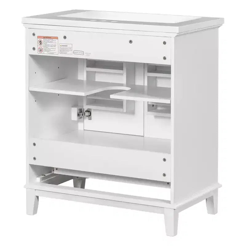 Meuble bas de salle de bain en MDF de 30 po avec portes et tiroir