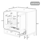 Meuble bas de salle de bain en MDF de 30 po avec portes et tiroir