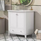 Meuble bas de salle de bain en MDF de 30 po avec portes et tiroir