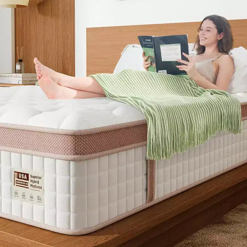 Matelas hybride à ressorts ensachés et mousse à mémoire de forme King 35,5 cm