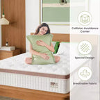 Matelas hybride à ressorts ensachés et mousse à mémoire de forme King 35,5 cm