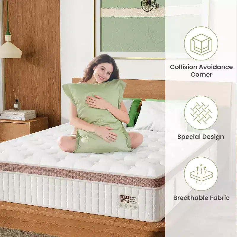 Memory Foam and Pocket Innerspring Hybrid King Mattress 14"