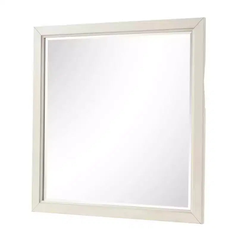 Miroir de commode en bois massif avec verre biseauté 38 po