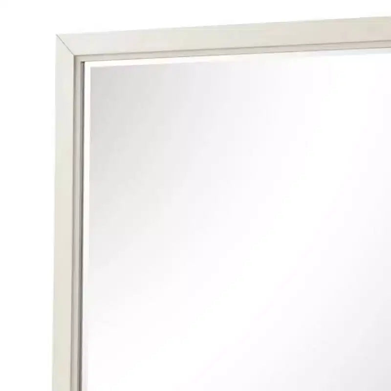 Miroir de commode en bois massif avec verre biseauté 38 po