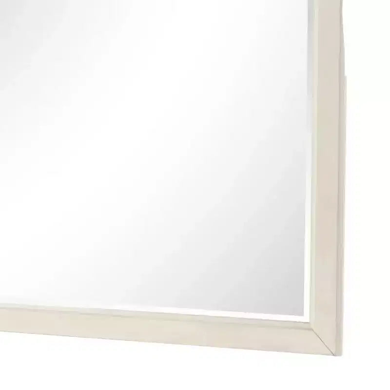 Miroir de commode en bois massif avec verre biseauté 38 po