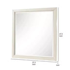 Miroir de commode en bois massif avec verre biseauté 38 po