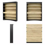 Bibliothèque en bois massif avec 3 tiroirs et 5 étagères ouvertes