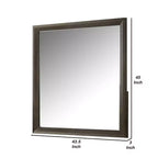 Miroir en bois pour commode avec verre biseauté 44"x45"