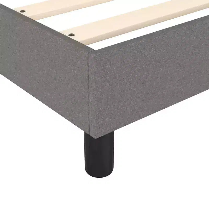 Cadre de lit double XL en tissu polyester et contreplaqué