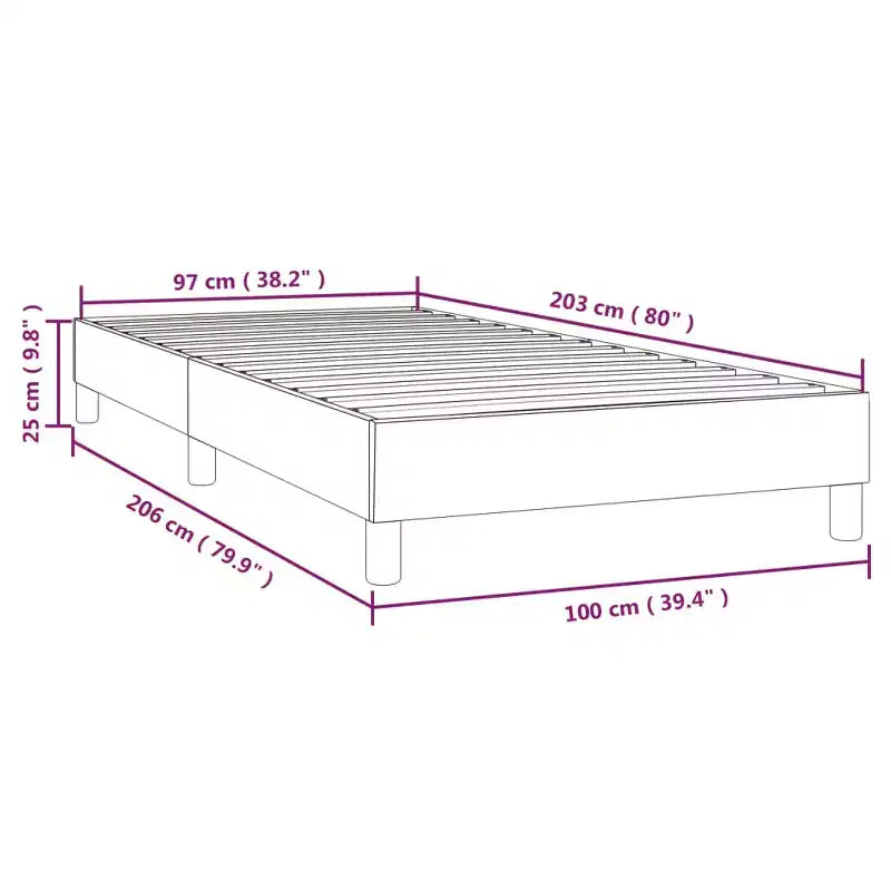 Cadre de lit double XL en tissu polyester et contreplaqué