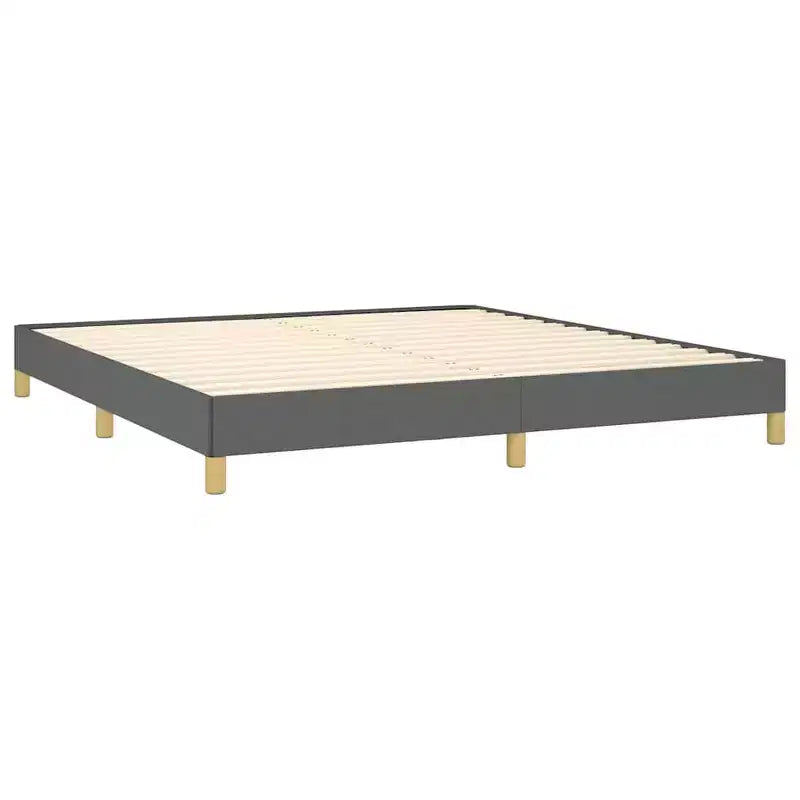 Cadre de lit king-size en tissu polyester et contreplaqué