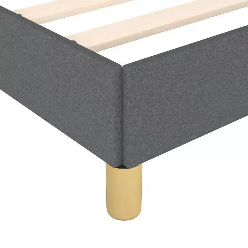 Cadre de lit king-size en tissu polyester et contreplaqué