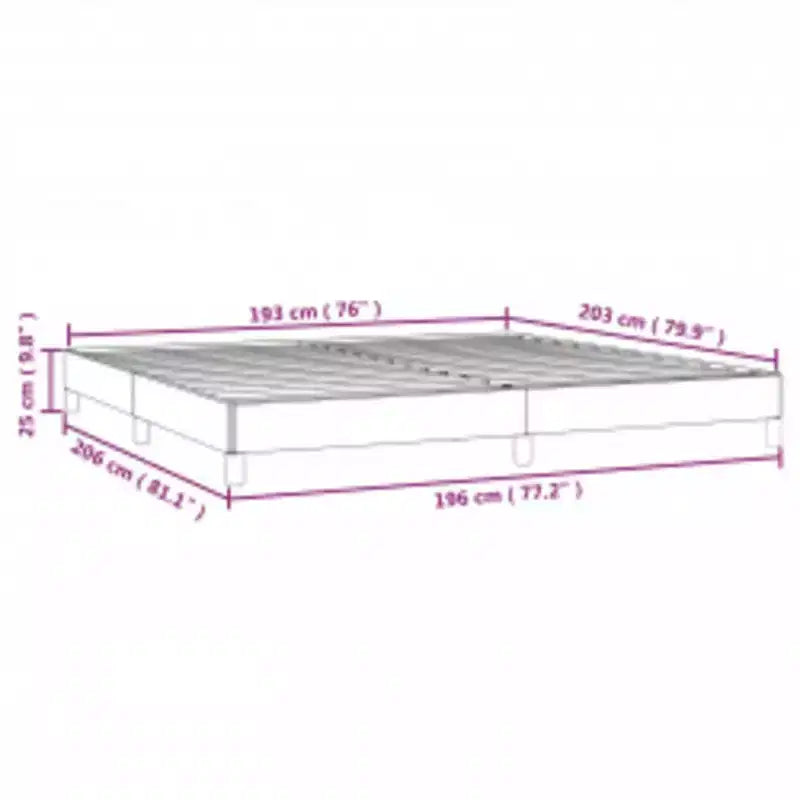 Cadre de lit king-size en tissu polyester et contreplaqué