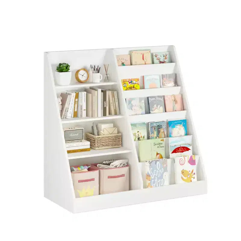 Étagère à Livres et Meuble de Rangement pour Jouets pour Enfants en Bois avec Étagères Ouvertes