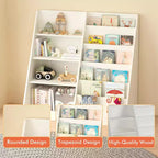 Étagère à Livres et Meuble de Rangement pour Jouets pour Enfants en Bois avec Étagères Ouvertes
