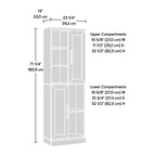 Meuble de rangement en bois avec étagères réglables et portes
