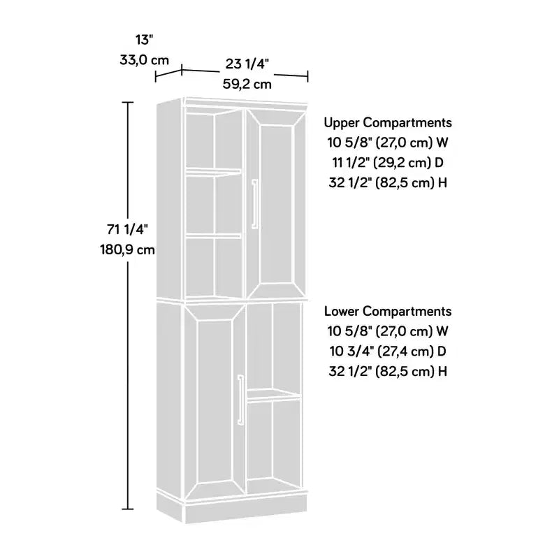 Meuble de rangement en bois avec étagères réglables et portes