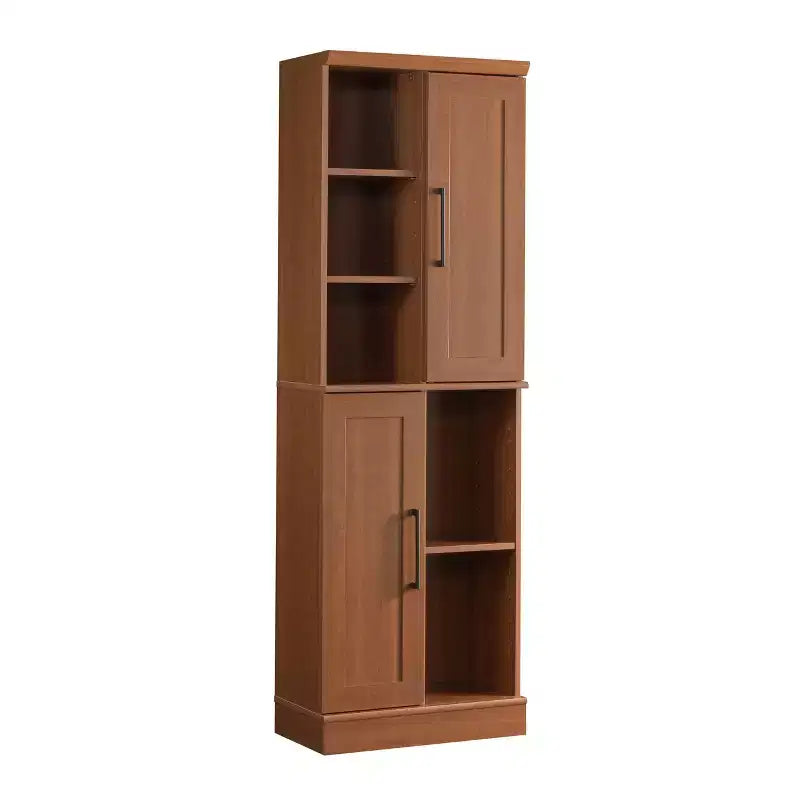 Meuble de rangement en bois avec étagères réglables et portes