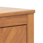 Buffet 4 portes en bois de noyer à motif chevrons 157,2 cm (L) x 49,8 cm (P) x 76,2 cm (H)