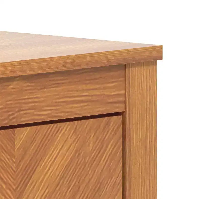 Buffet 4 portes en bois de noyer à motif chevrons 157,2 cm (L) x 49,8 cm (P) x 76,2 cm (H)
