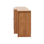 Buffet 4 portes en bois de noyer à motif chevrons 157,2 cm (L) x 49,8 cm (P) x 76,2 cm (H)