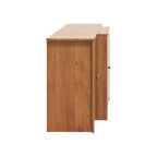 Buffet 4 portes en bois de noyer à motif chevrons 157,2 cm (L) x 49,8 cm (P) x 76,2 cm (H)