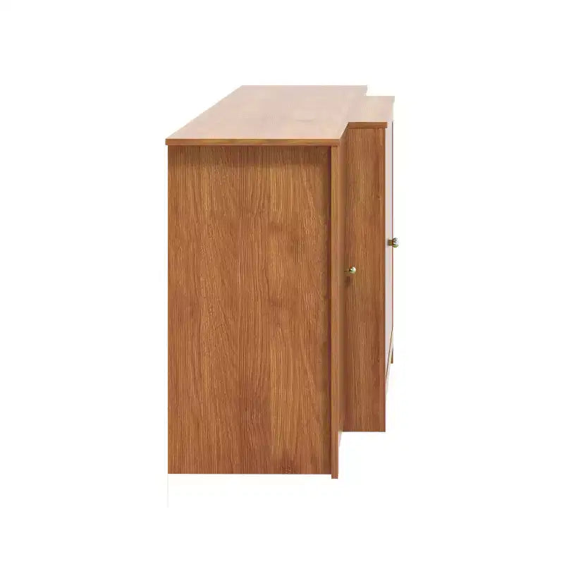 Buffet 4 portes en bois de noyer à motif chevrons 157,2 cm (L) x 49,8 cm (P) x 76,2 cm (H)