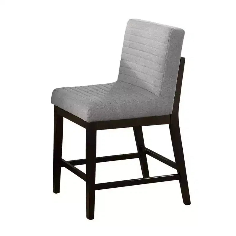 Ensemble de 2 chaises de comptoir en lin et hévéa