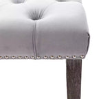 Banc capitonné en velours avec pieds en bois