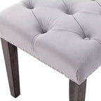 Banc capitonné en velours avec pieds en bois